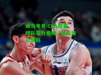 蜂鸟电竞:CBA联赛球队实力悬殊，胜负难以预料