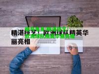 蜂鸟电竞:精湛技艺！欧洲球队精英华丽亮相